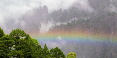 A rainbow from Las Chozas viewpoint, Caldera de Taburiente, La Palma