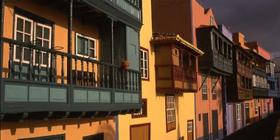 The famous sea-front balconies in Santa Cruz de la Palma