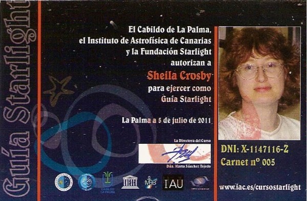 ID card for a Starlight Guide