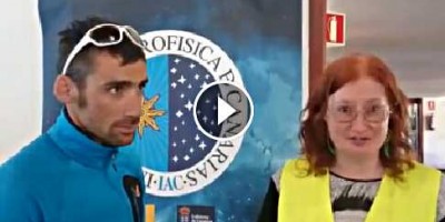 Video of Sheila Crosby with Luis Alberto Hernando discussing astrophysics
