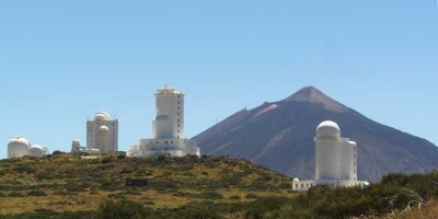 The Teide Observatory with Mt Teide behind.