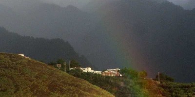 Rainbow over the Concepción headland, La Palma, Canary Islands