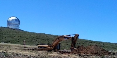Digging foundations for the Large Size Telescope, Roque de Los Muchachos, La Palma 17/08/2016