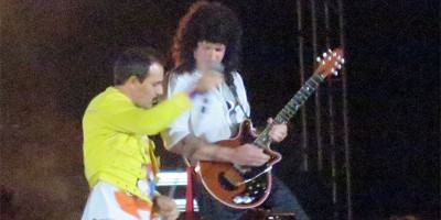 'Freddie' and 'Brian' jamming, God Save The Queen concert in Tazacorte