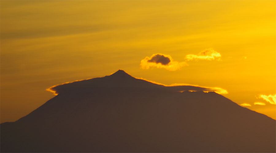 Sunrise behind Mt Teide on Tenerife